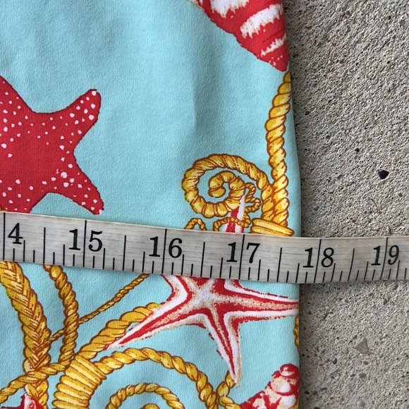 J. MCLAUGHLIN Catalina Cloth Shells & Rope Nautical Halter Dress Aqua Orange - Picture 8 of 11